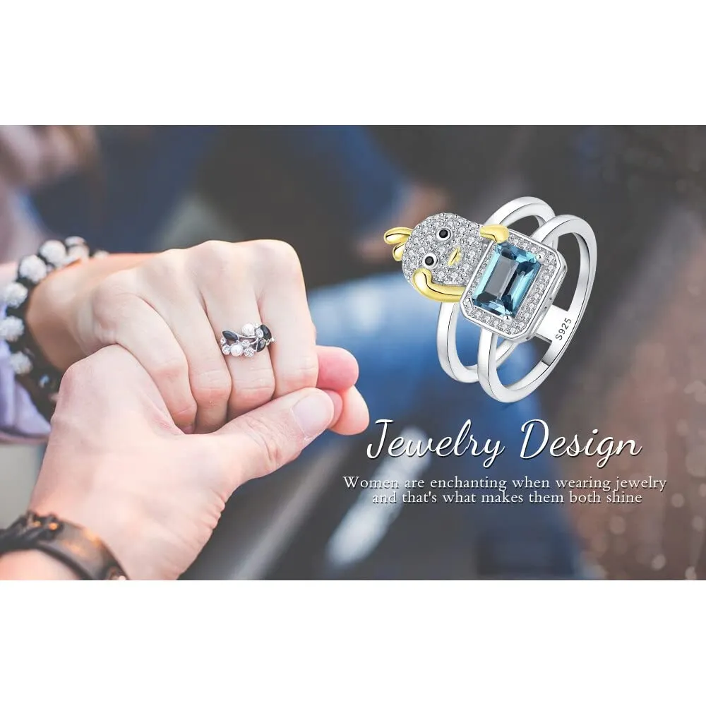 JewelryPalace Halo anello 0.6ct topazio blu London dorato