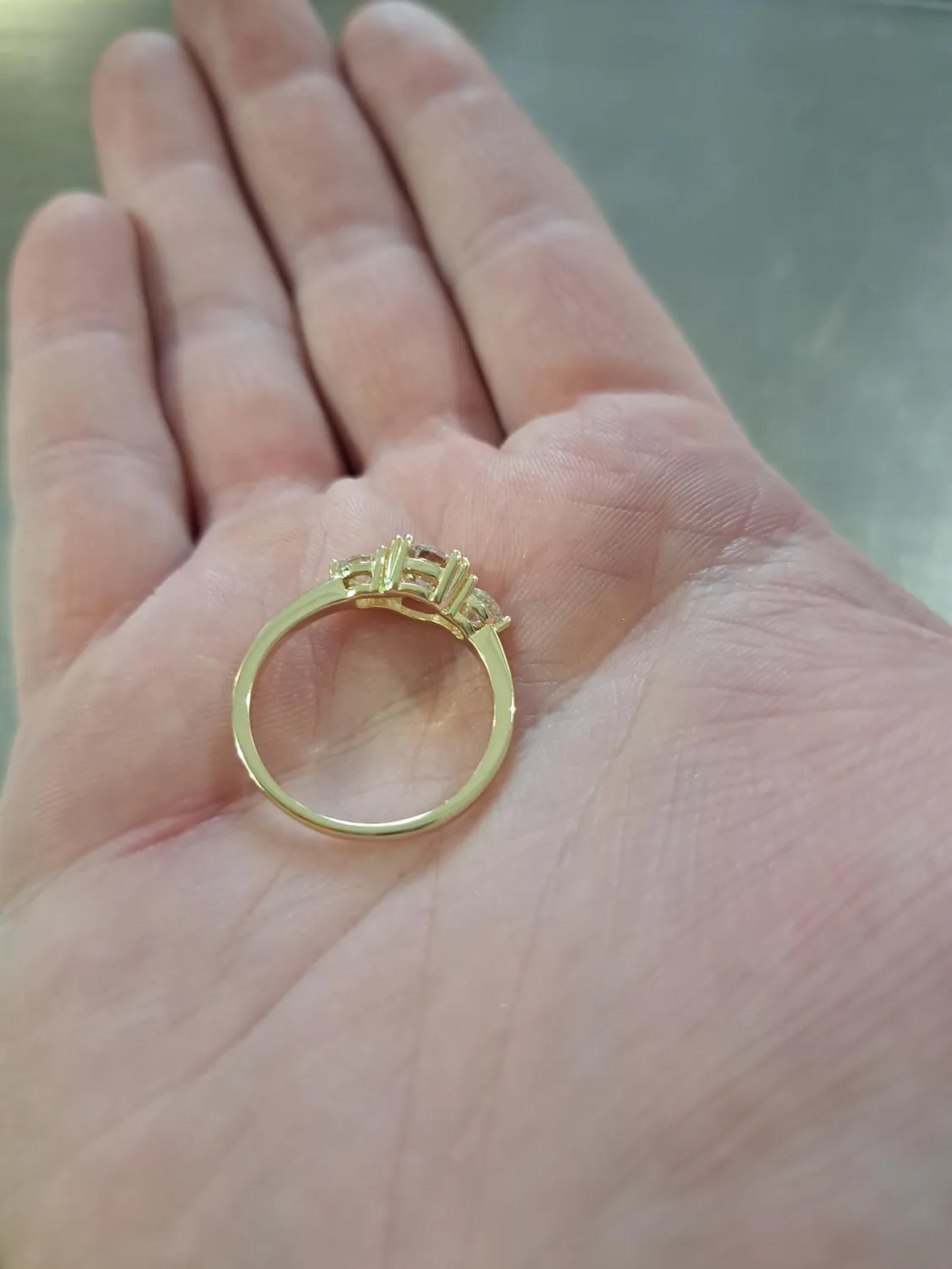 JewelryPalace Moissanite anello tre pietre oro rosa 14.5