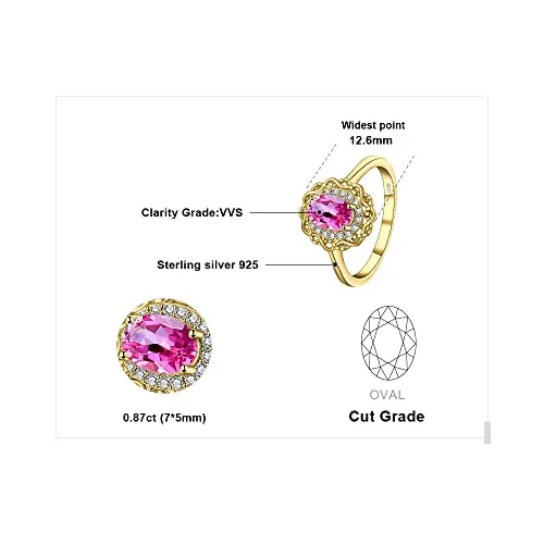 JewelryPalace Infinito anello argento topazio rosa ovale
