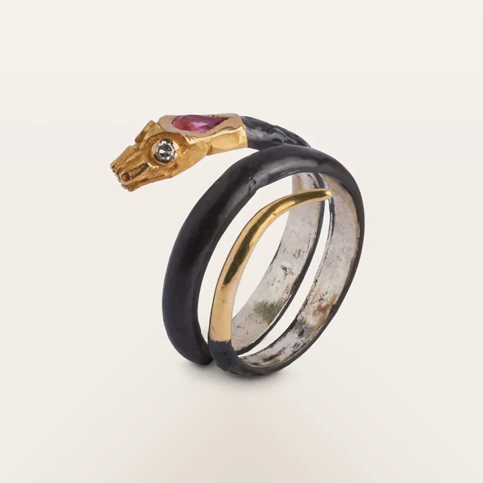Alfredo Correnti Spira Ophis Oro anello oro giallo