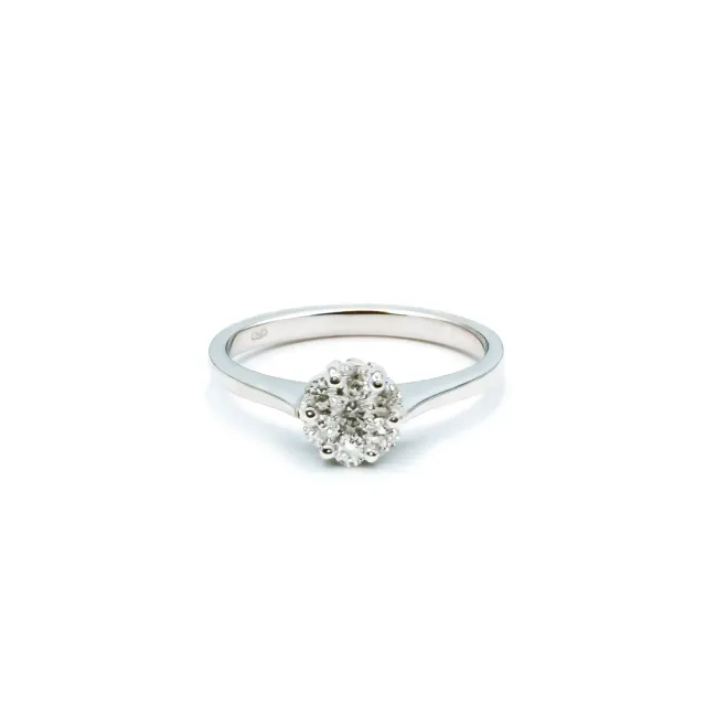 MOSSA anello oro bianco diamanti taglio brillante