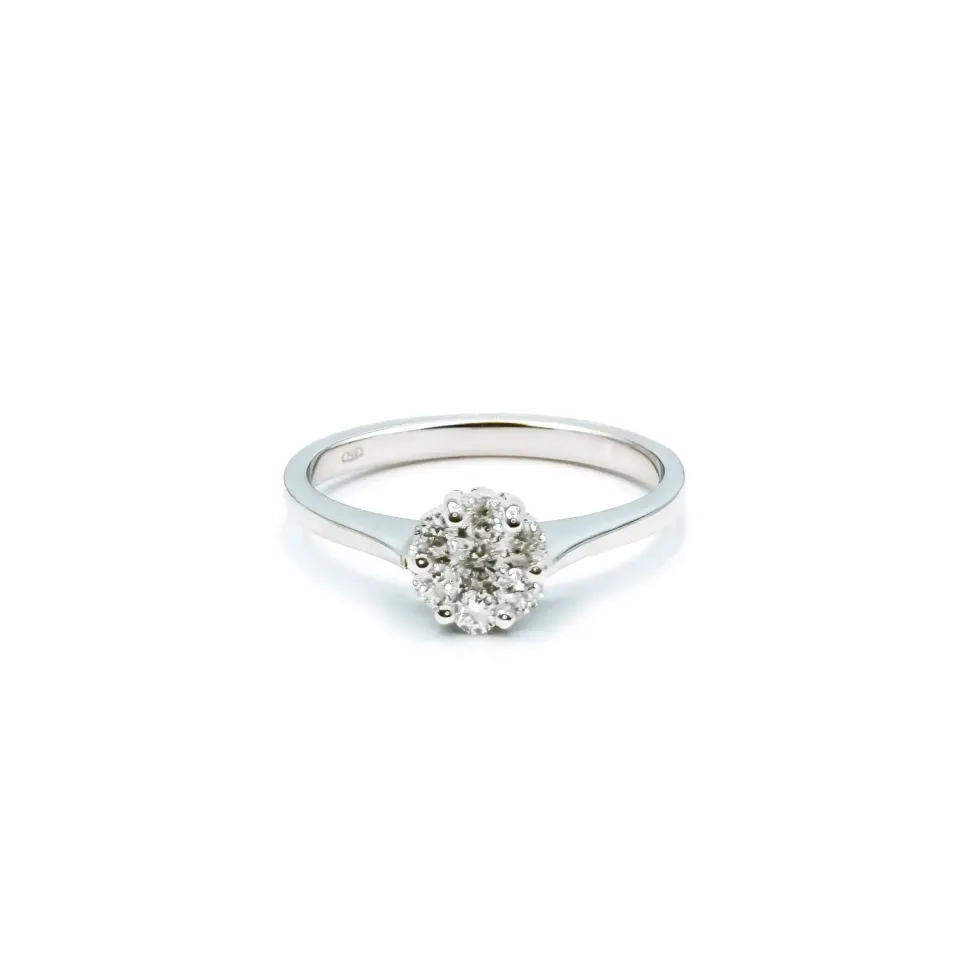 MOSSA anello oro bianco diamanti taglio brillante