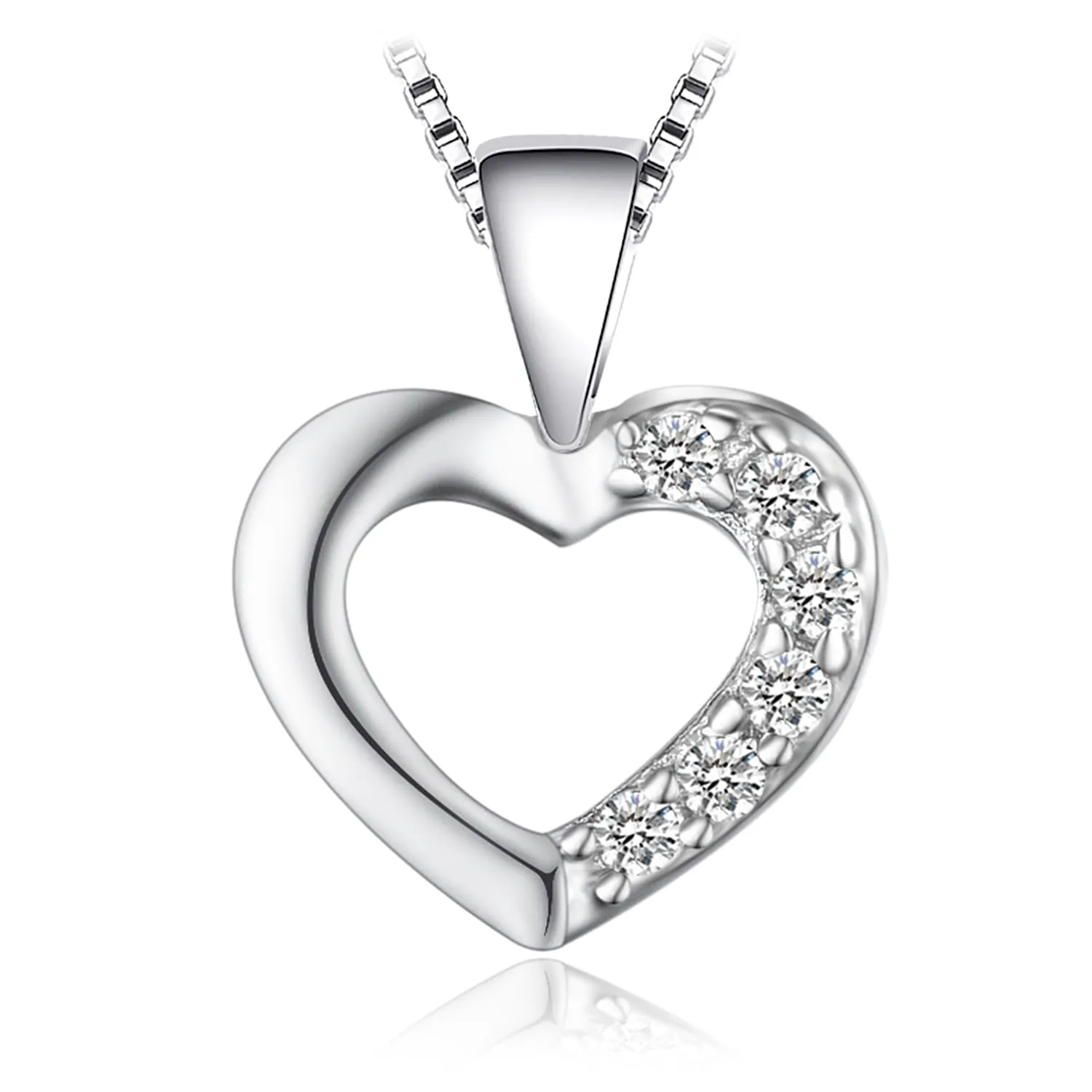 JewelryPalace Cuore collana argento ciondolo zirconia 43cm