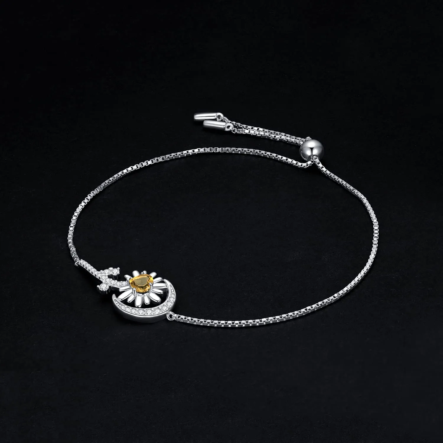 JewelryPalace Girasole bracciale argento 925 citrino cuore