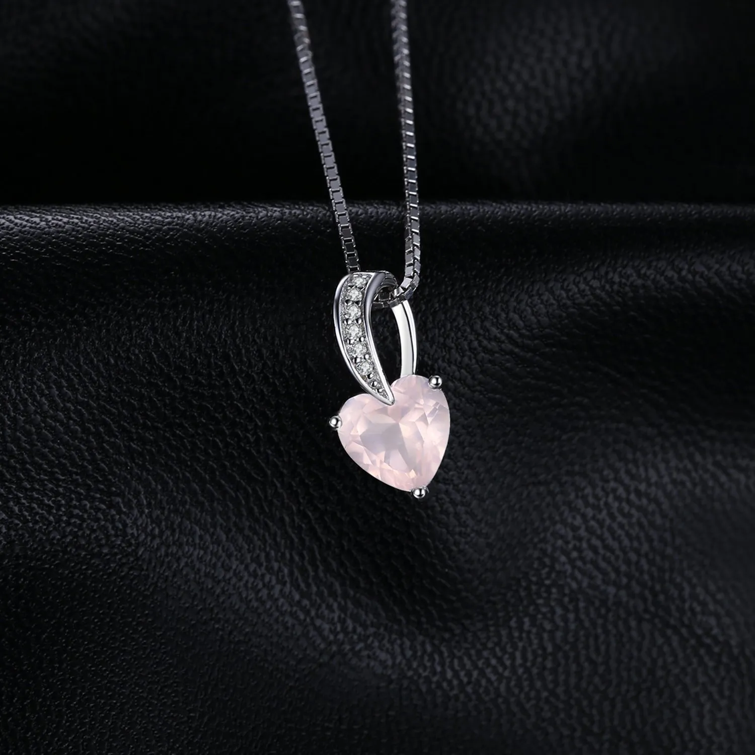 JewelryPalace Amore Eterno collana argento quarzo rosa cuore 45cm