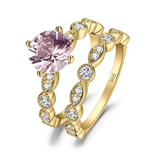 JewelryPalace Vintage Halo Pera anello morganite oro rosa