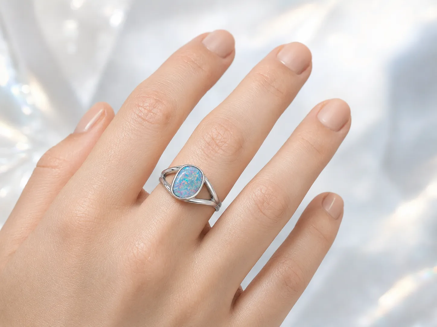 Victoria Jane Starlit Opal anello argento opale