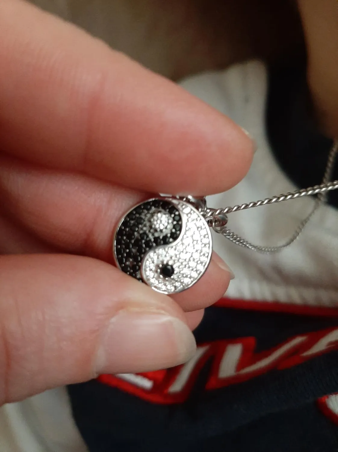 JewelryPalace Yin Yang collana argento spinello nero 45cm