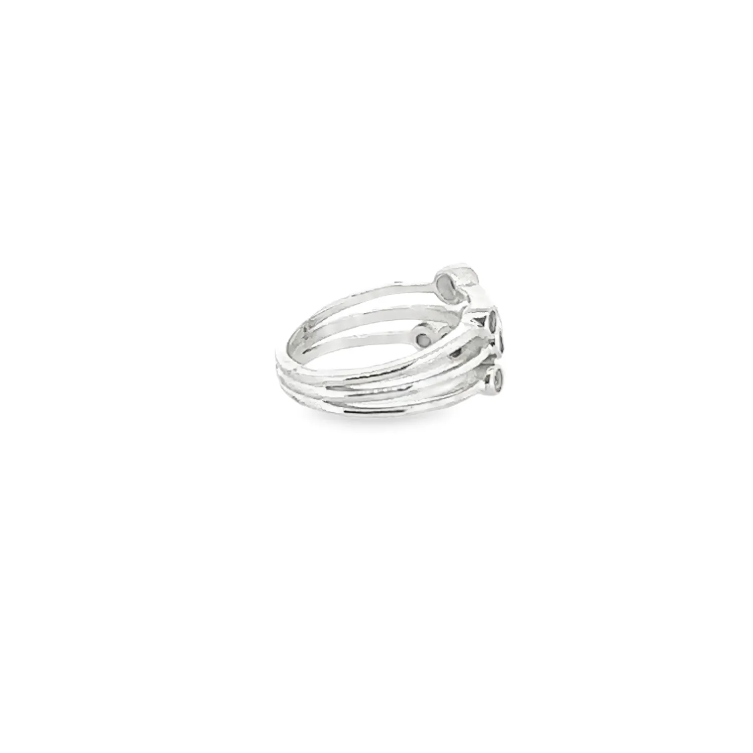 Victoria Jane Iolite Topaz anello argento impilato