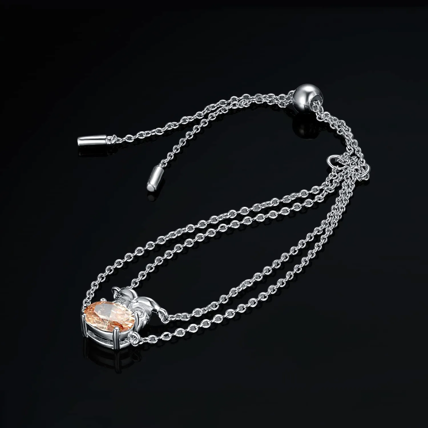 JewelryPalace Gufo 2.2ct bracciale argento zirconia gialla
