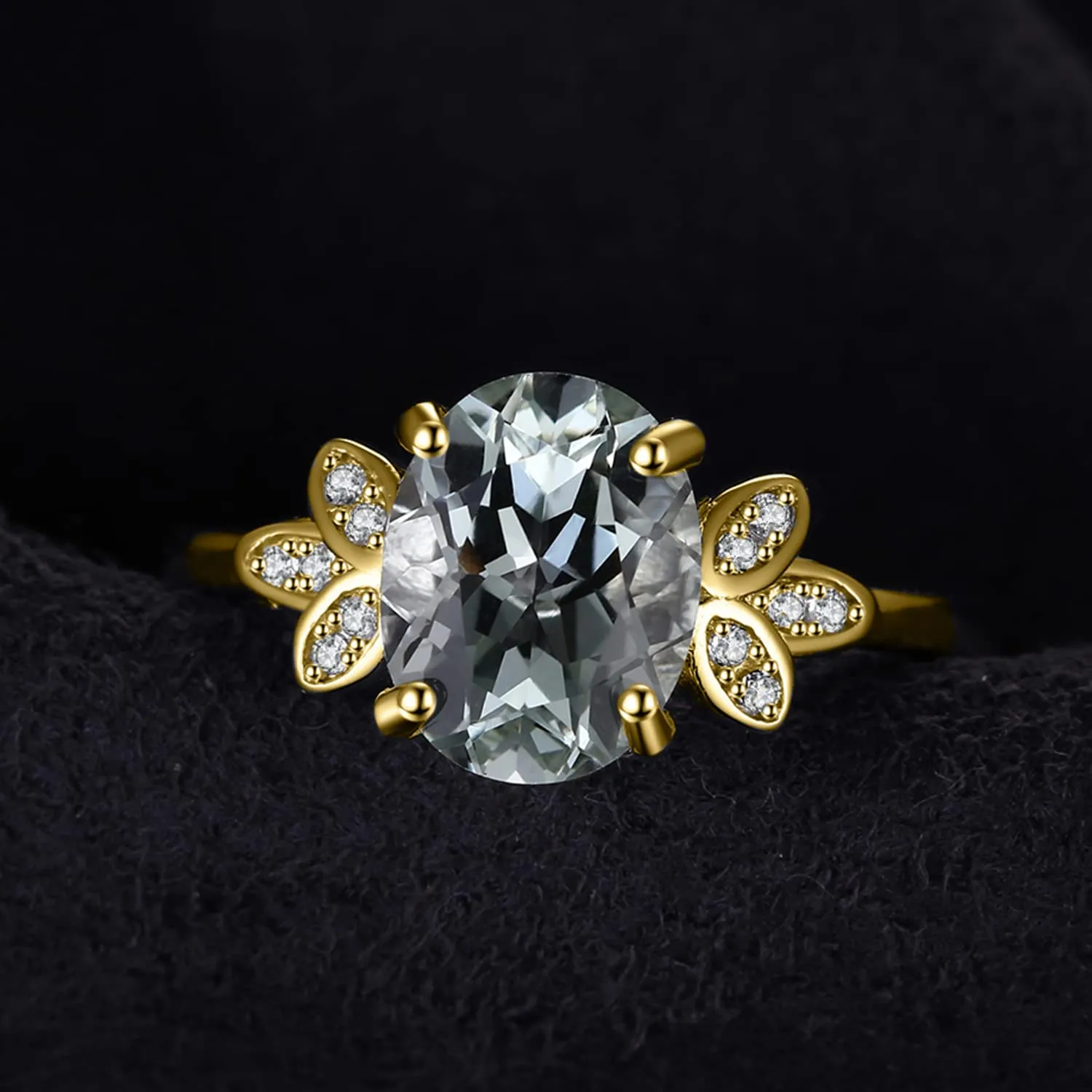 JewelryPalace Classico Anello Argento 925 Ametista Verde Ovale