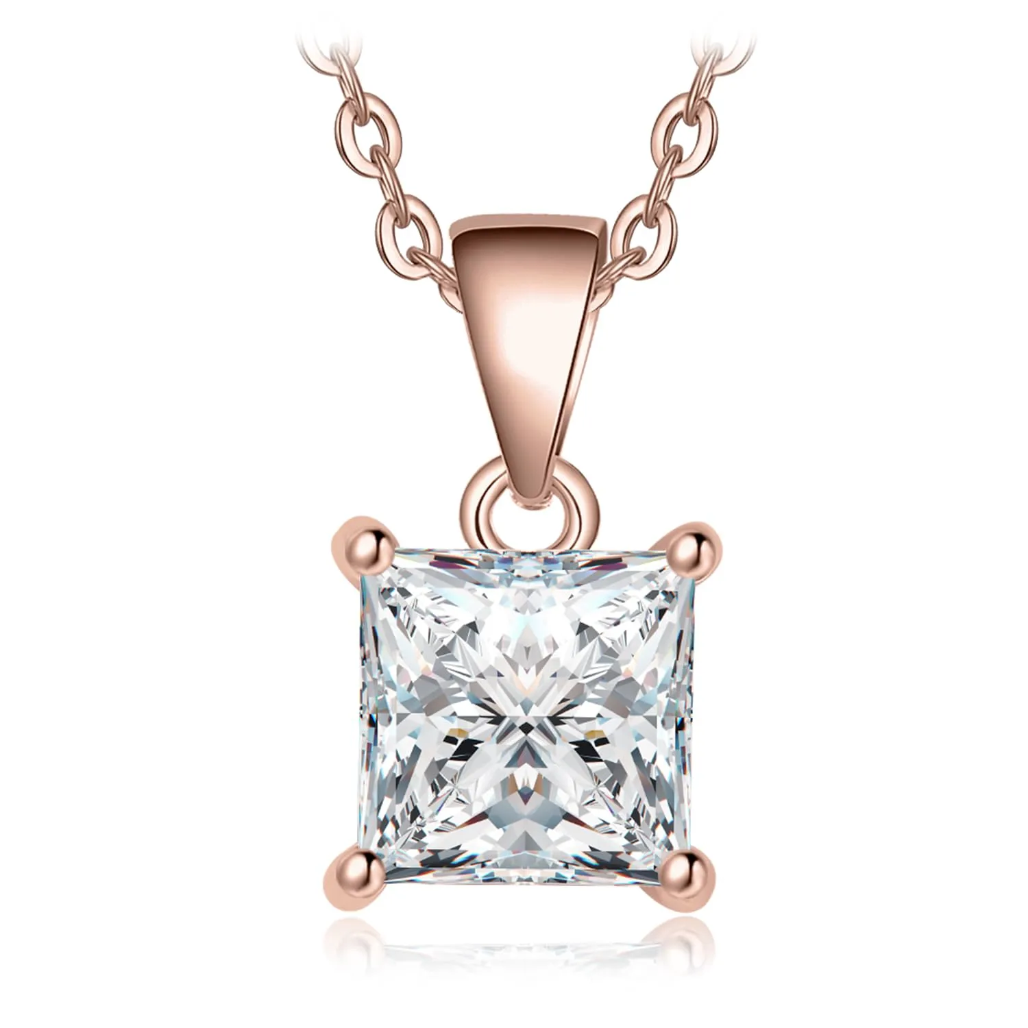 JewelryPalace Solitario collana argento 925 zirconia 45 cm