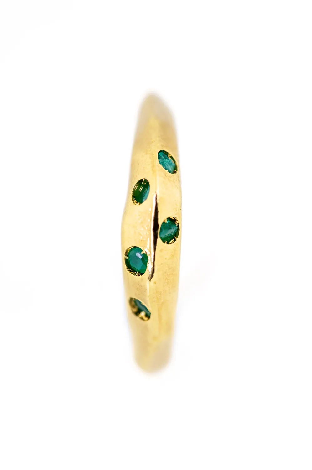 Flor Rubaja Jewelry Sfaccettato anello smeraldo placcato oro