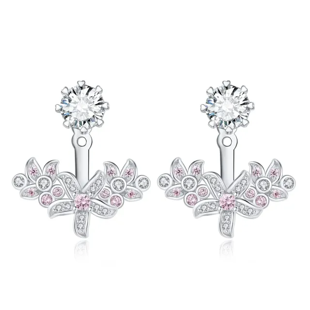 JewelryPalace Fiori 3ct Orecchini Argento Zirconia Rosa
