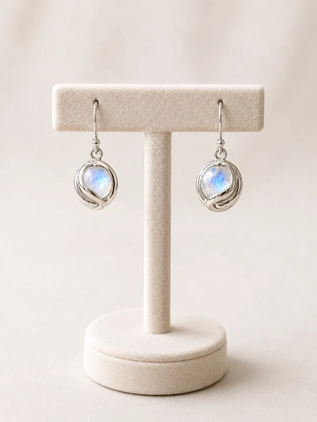 Victoria Jane Moonstone Orb orecchini pendenti argento 30mm
