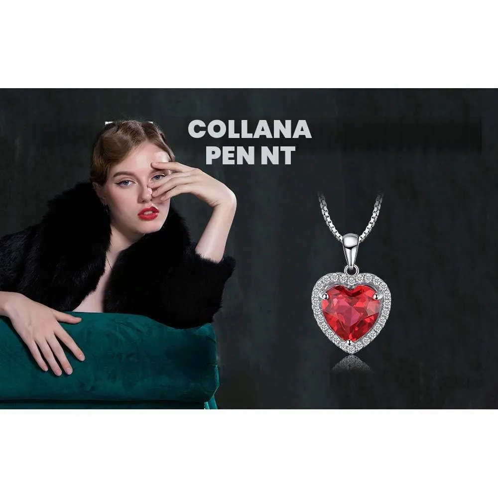JewelryPalace Cuore 4ct Rubino collana argento 925 cuore