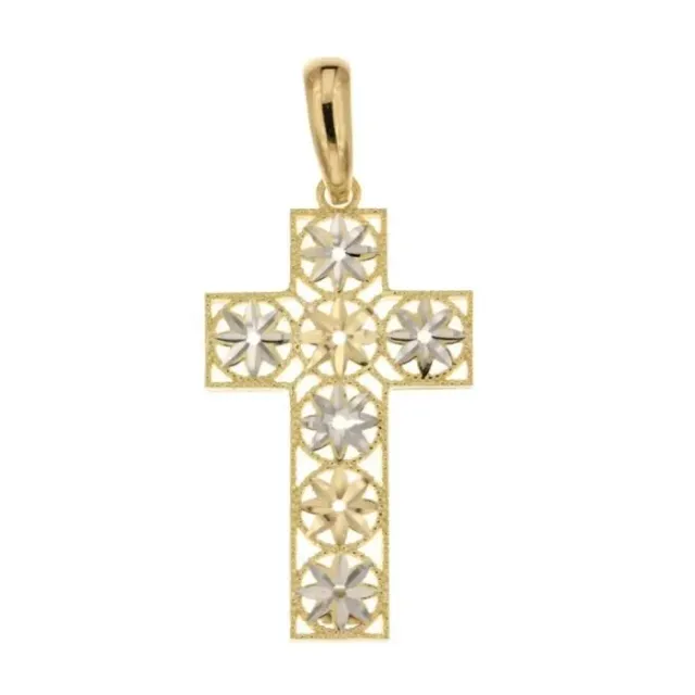 Gioielli Celiento Croce ciondolo oro bianco giallo 18 kt
