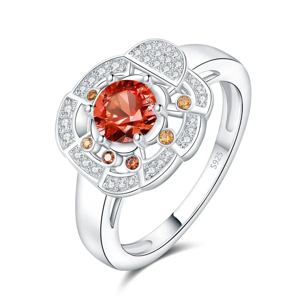 JewelryPalace Pizza 1.2ct anello argento 925 granato rosso