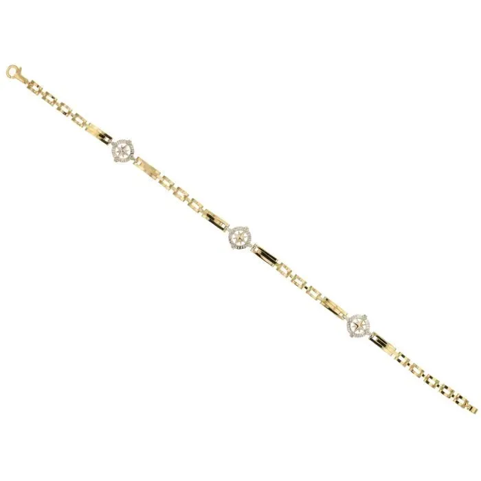 Gioielli Celiento piastre bracciale uomo oro 18Kt bicolore