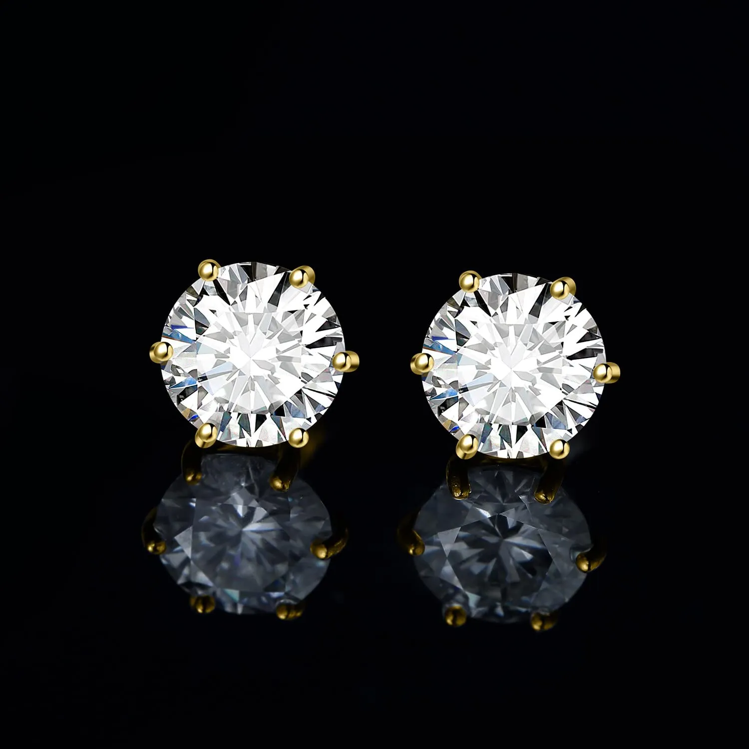 JewelryPalace 4.0ct bottone orecchini oro zirconia