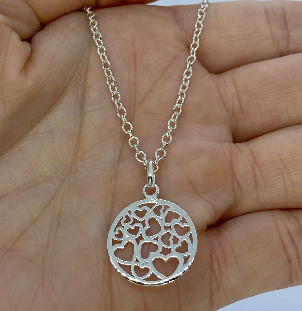 Victoria Jane Circle of Hearts ciondolo argento
