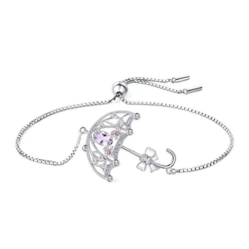 JewelryPalace Farfalla bracciale argento ametista regolabile