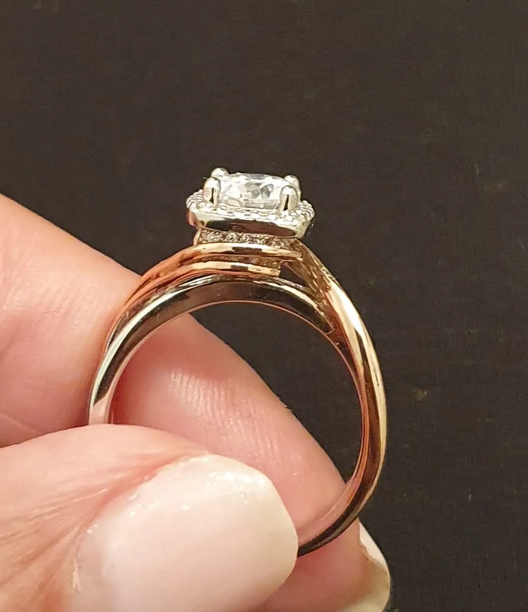 JewelryPalace Anello Infinito Moissanite Argento Oro Rosa