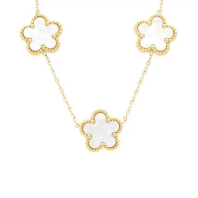 Gioielli Celiento Freddy Fiori Bianchi Collana Gold
