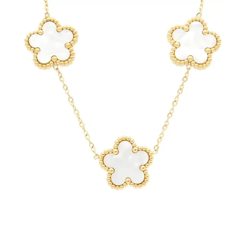 Gioielli Celiento Freddy Fiori Bianchi Collana Gold