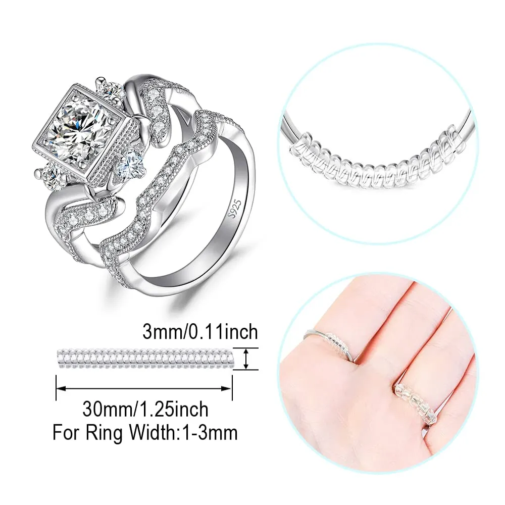 JewelryPalace Farfalla anello cuore argento 925 tre pietre zirconia