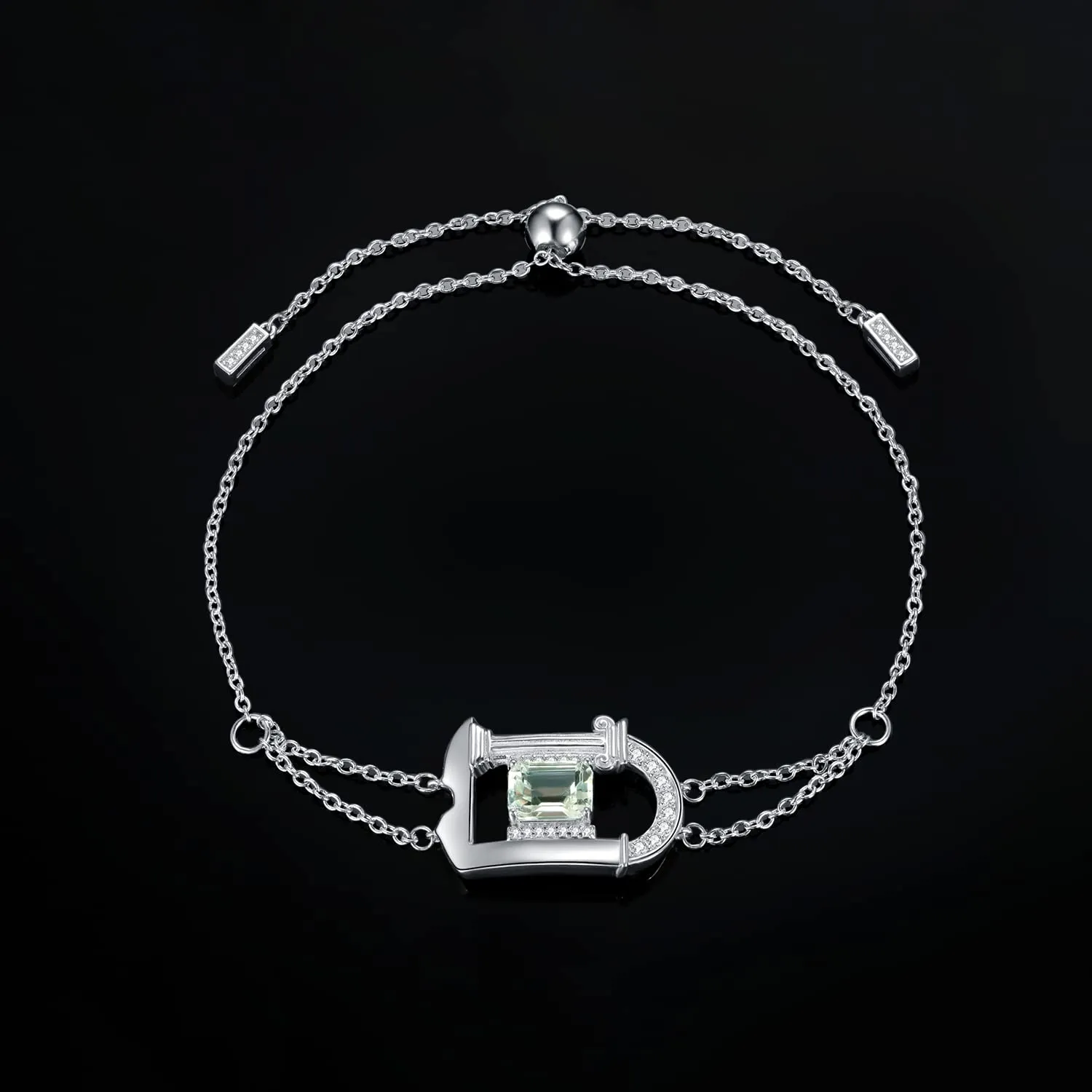 JewelryPalace Romana 2.1ct Bracciale Argento Ametista Verde
