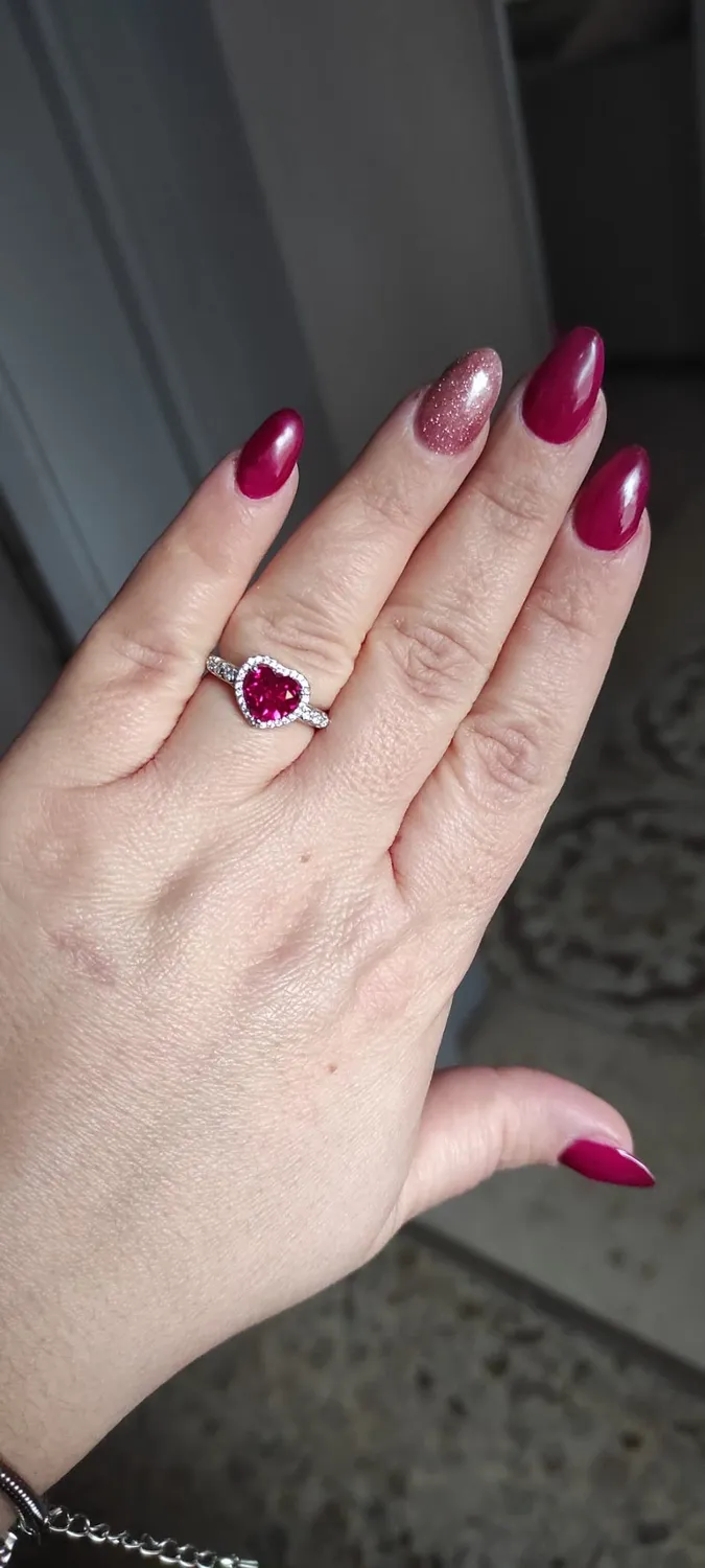 JewelryPalace Cuore dell'Oceano Halo anello rubino 14.5