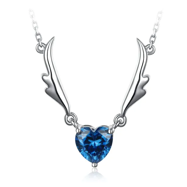JewelryPalace Ali d'Angelo Cuore 1.5ct collana argento 45cm blu