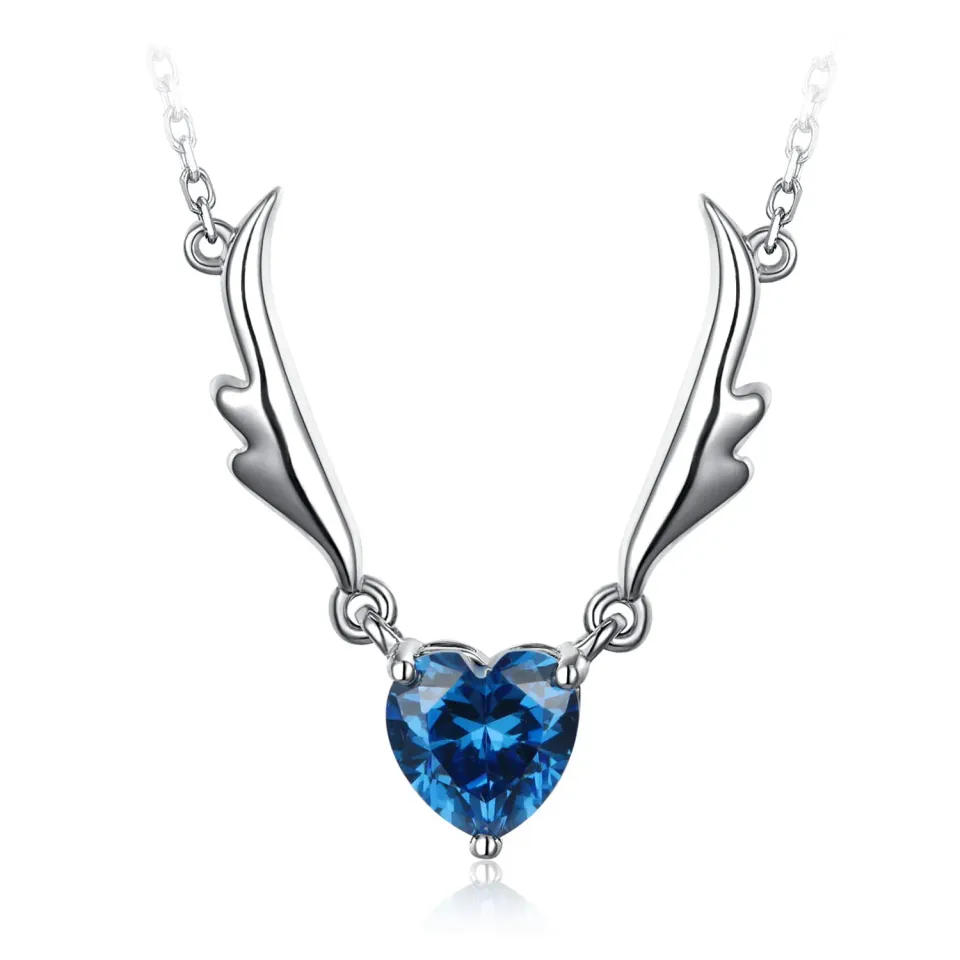 JewelryPalace Ali d'Angelo Cuore 1.5ct collana argento 45cm blu