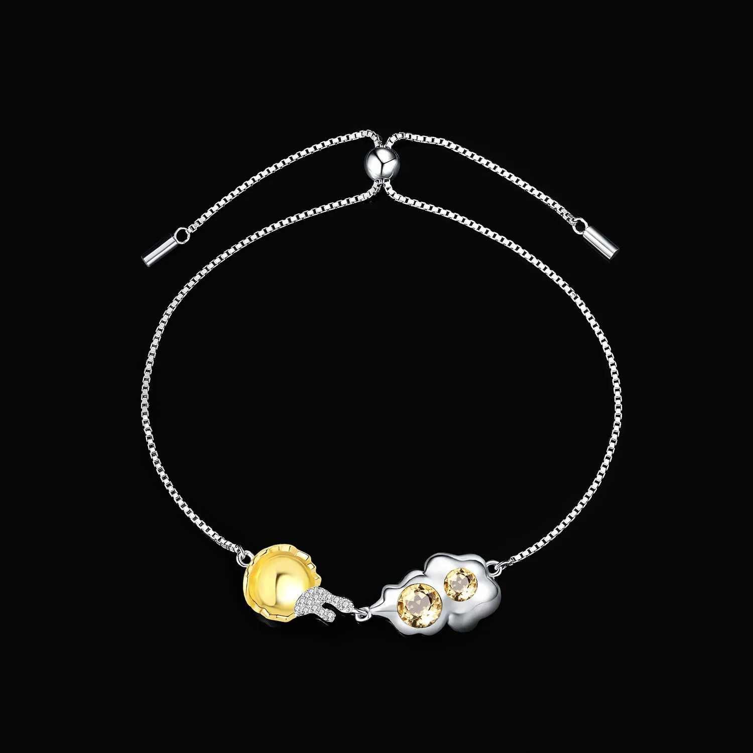 JewelryPalace Uovo in Camicia 1.1ct bracciale argento citrino giallo