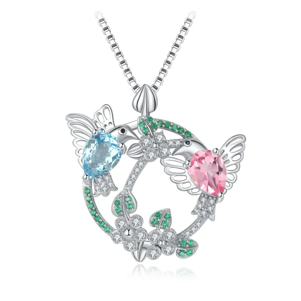 JewelryPalace Colibrì 3.2ct collana ciondolo topazio pera 45cm