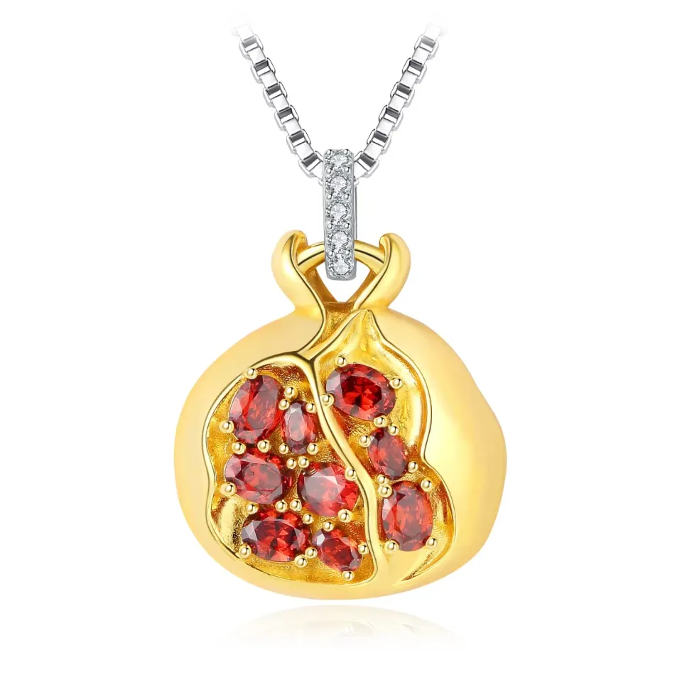 JewelryPalace Melograno 2.1ct collana argento zirconia rossa