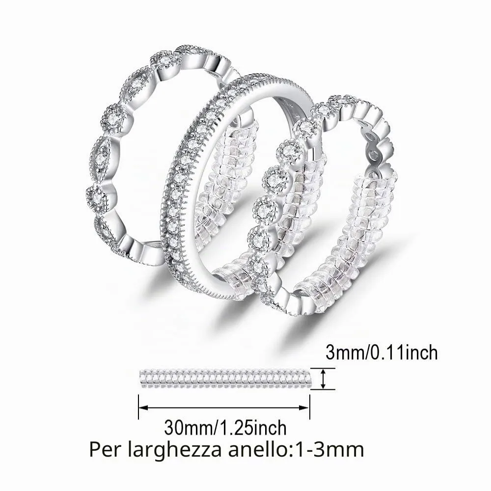 JewelryPalace set 3 anelli argento zirconia marquise