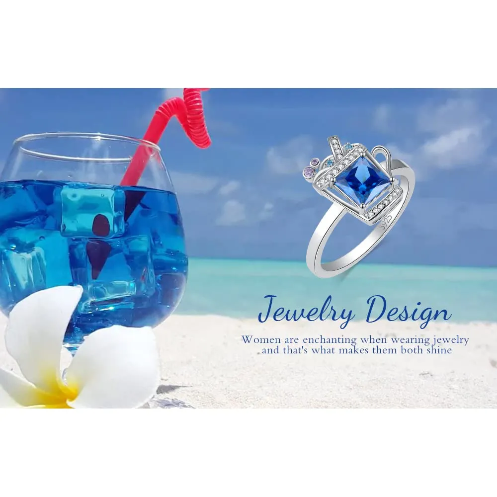 JewelryPalace Bevanda 3.68ct anello argento 925 spinello blu