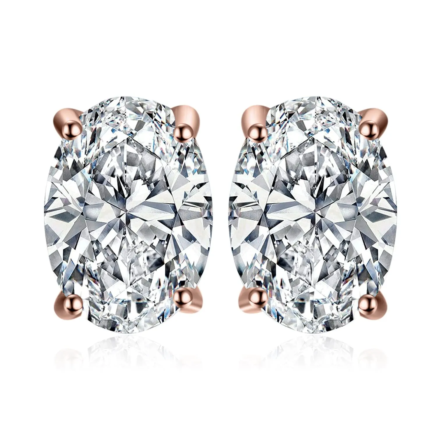 JewelryPalace 2ct Ovale orecchini a lobo argento zirconi