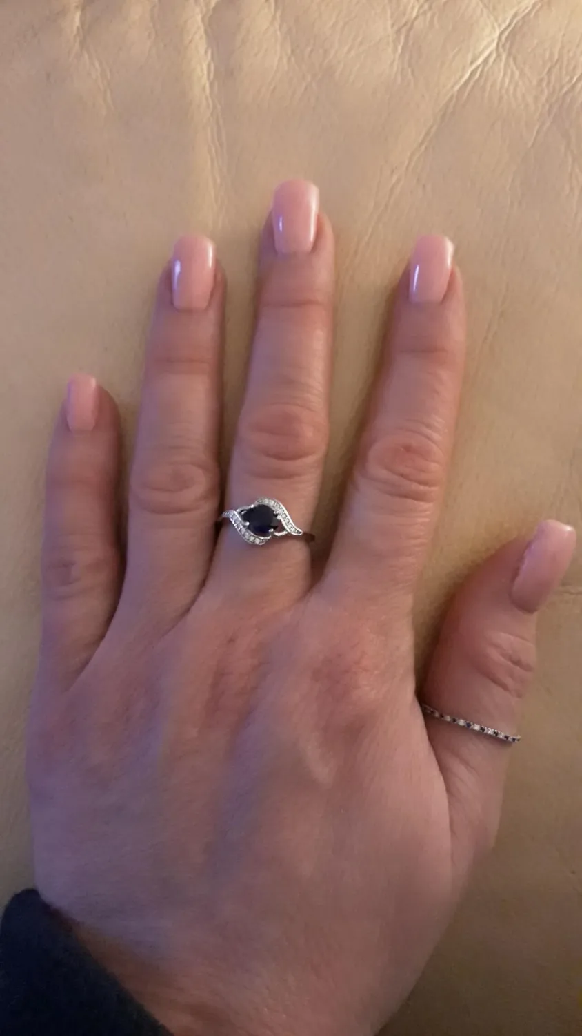 JewelryPalace Solitario anello zaffiro blu ovale 14.5