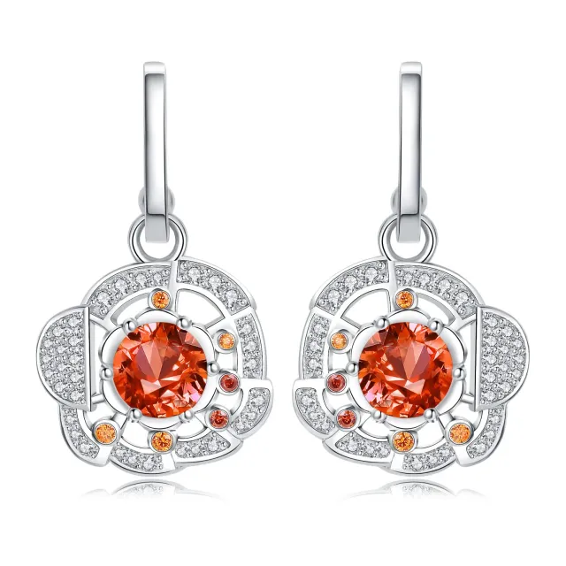 JewelryPalace Pizza 2.4ct Orecchini Cerchi Zaffiro Arancione