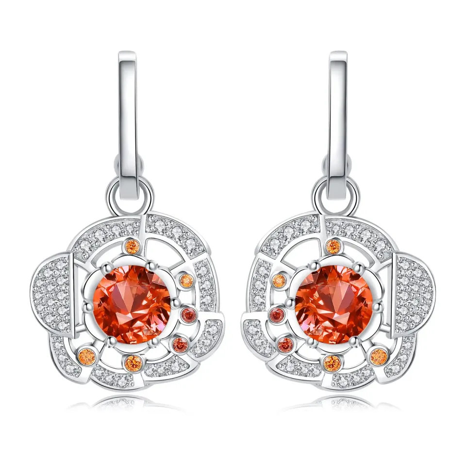 JewelryPalace Pizza 2.4ct Orecchini Cerchi Zaffiro Arancione