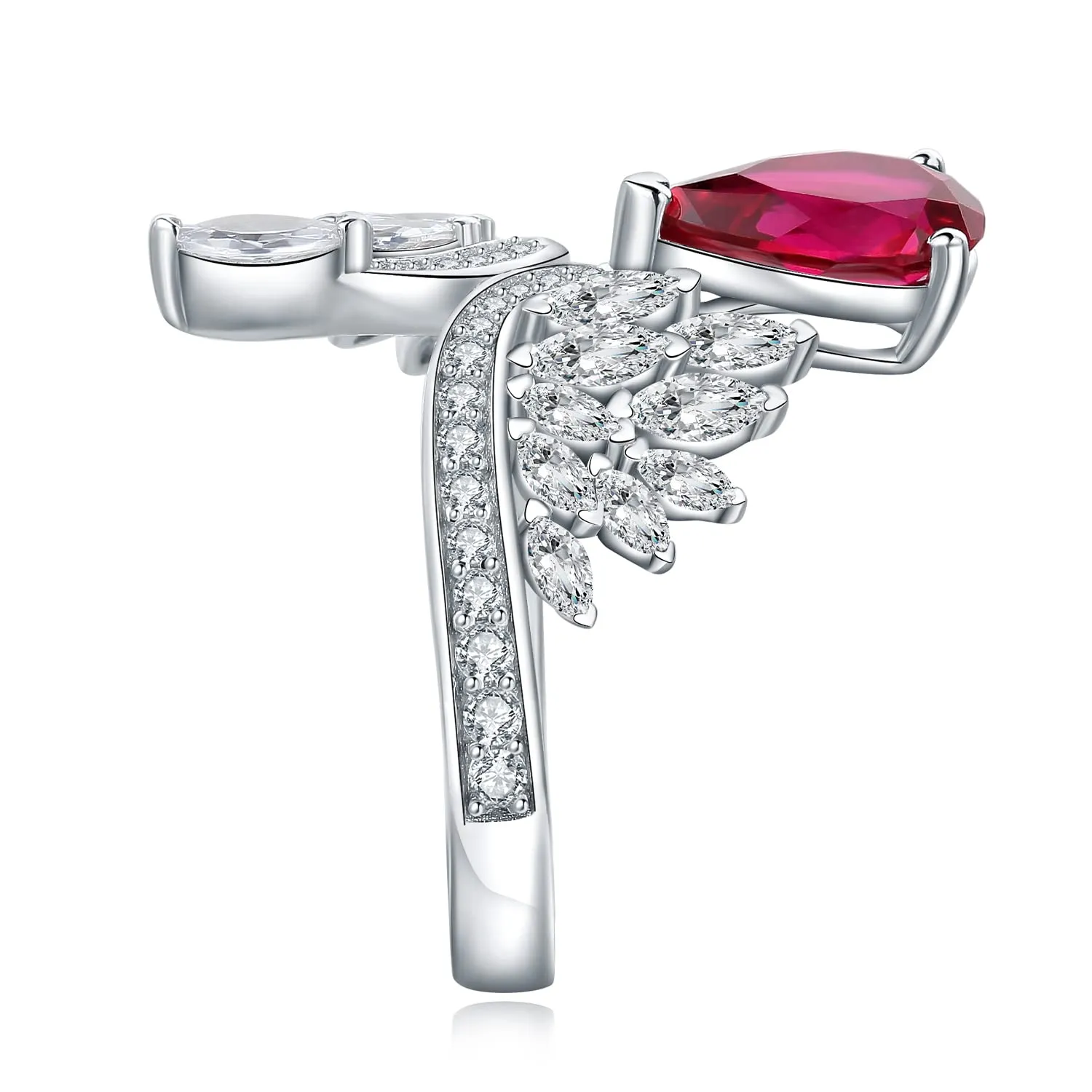 JewelryPalace Art Deco anello rubino rosso marquise