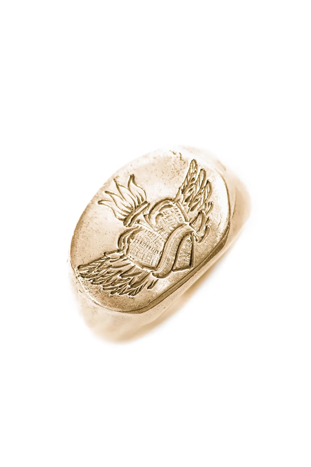Flor Rubaja Cuore anello chevalier placcato oro