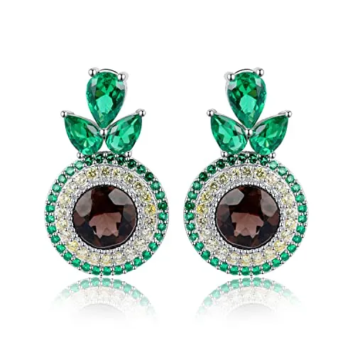 JewelryPalace Avocado 5.1ct orecchini argento quarzo fumoso