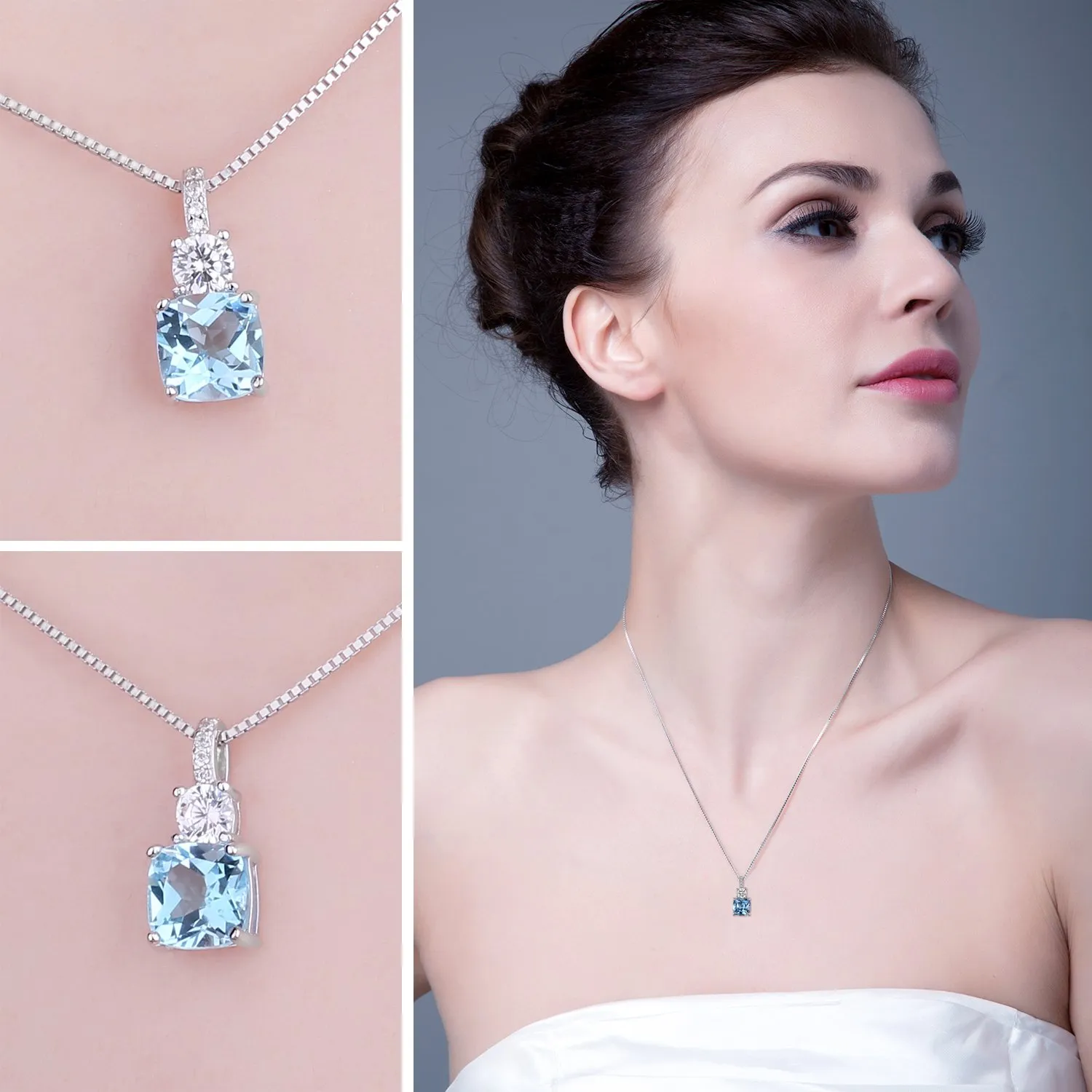 JewelryPalace 2,2ct Collana Topazio Argento 925 Argento