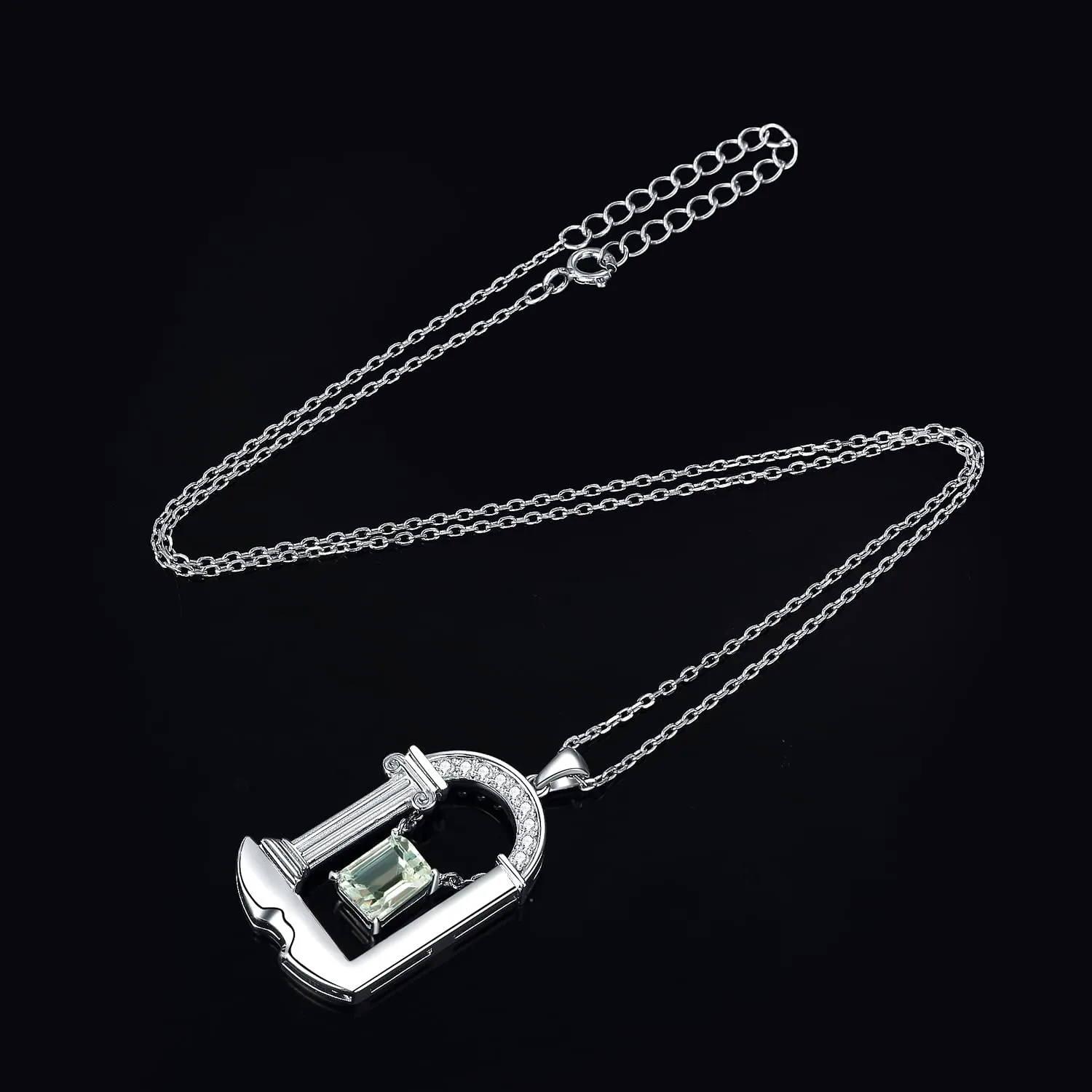 JewelryPalace Architettura Collana Argento 925 Ametista Verde 2ct