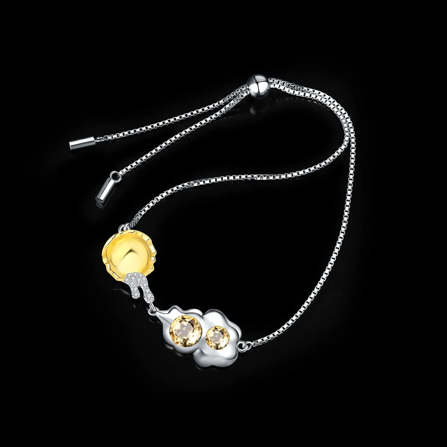JewelryPalace Uovo in Camicia 1.1ct bracciale argento citrino giallo
