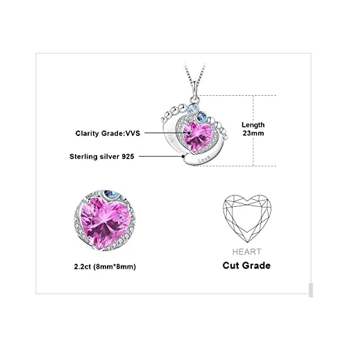JewelryPalace Cuore Rosa 2.6ct Collana Argento 925 45cm